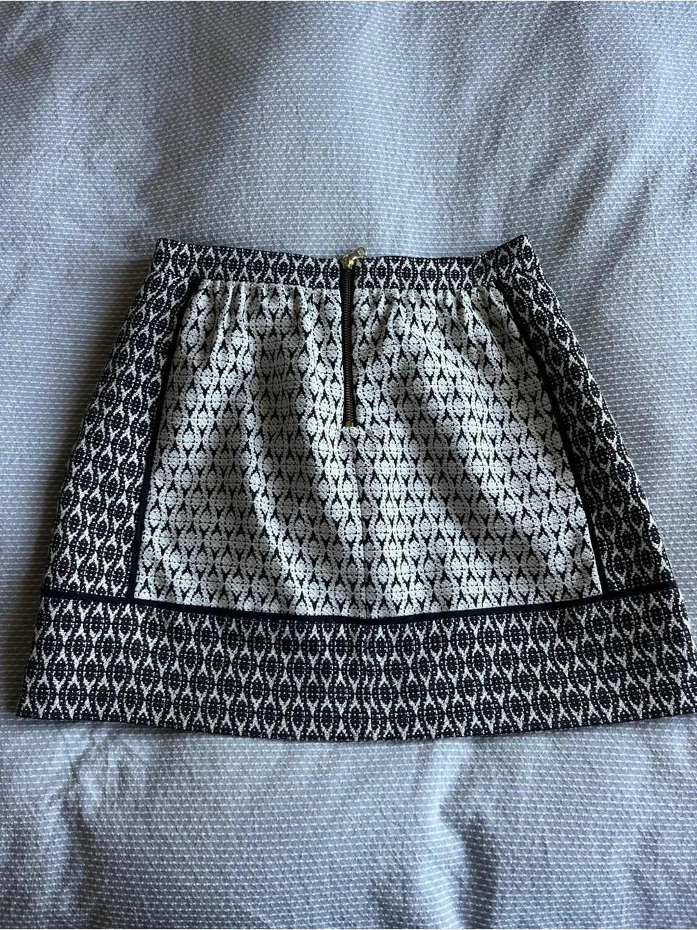 J. Crew Black and White Patterned Mini Skirt